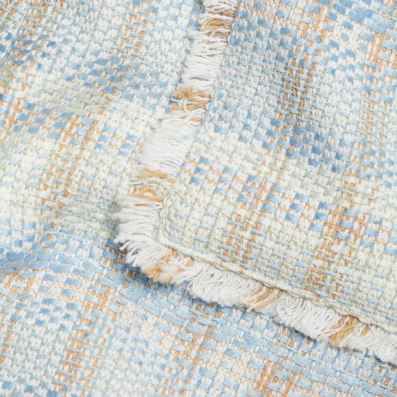 Cinq à Sept 'Allen' Boxweave Fringe-Trim Tweed Shorts, Skylight Blue Multi - Picture 5 of 5